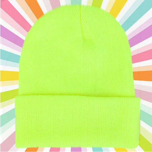 House Of Adornments Other - Acid Yellow Beanie Took Winter Hat New Ski Hat Snow Hat
